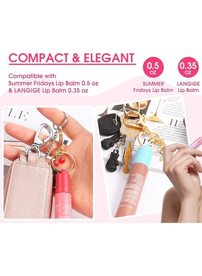 Keychain Cap for Summer Fridays 0.5 Oz Lip Balm keychain, lip gloss keychain, valentines day gifts for women（No Lip Balm） - Image 2